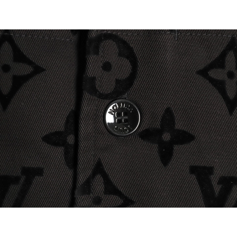 Louis Vuitton paneled black flocked shirt,cheap Louis Vuitton