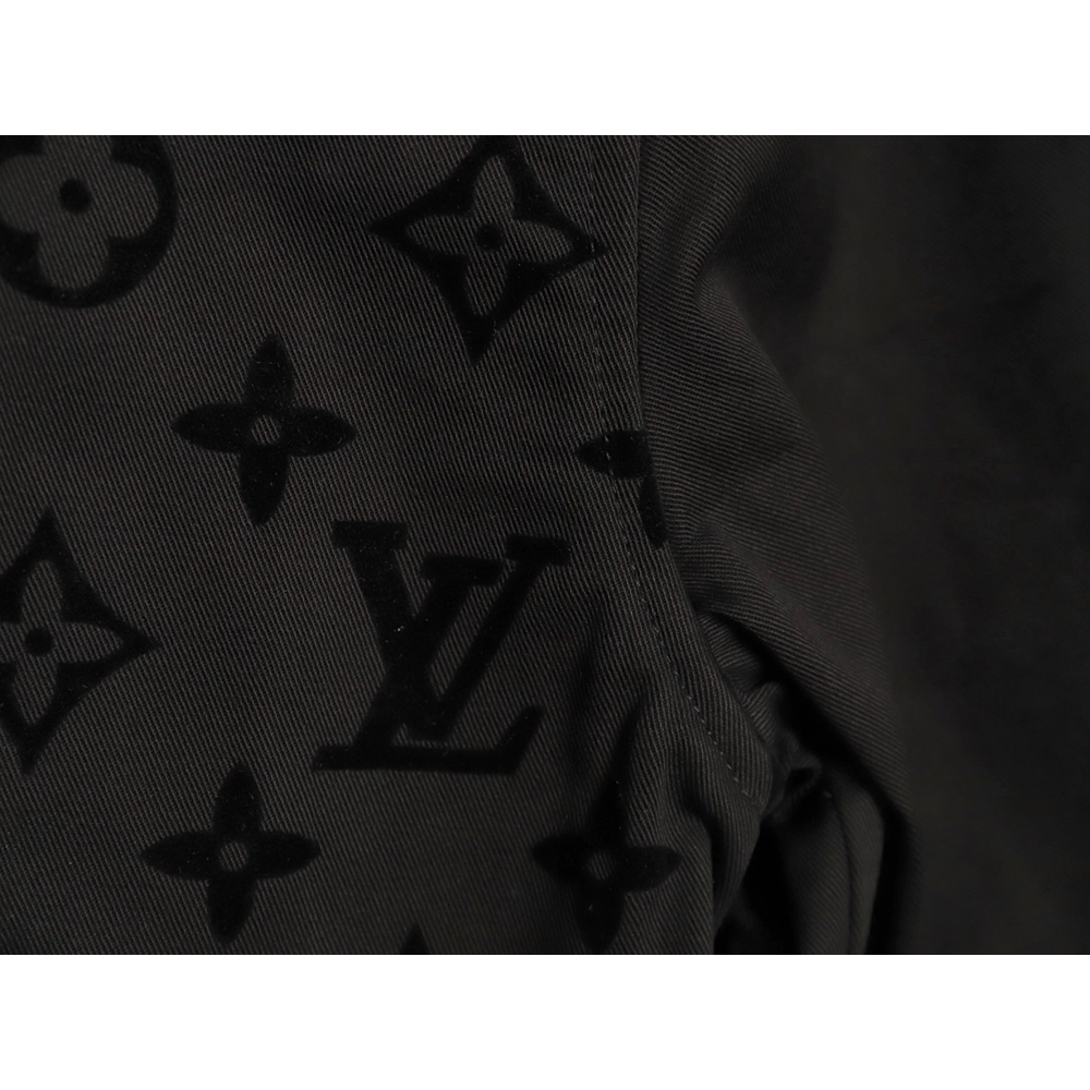 Louis Vuitton paneled black flocked shirt,cheap Louis Vuitton