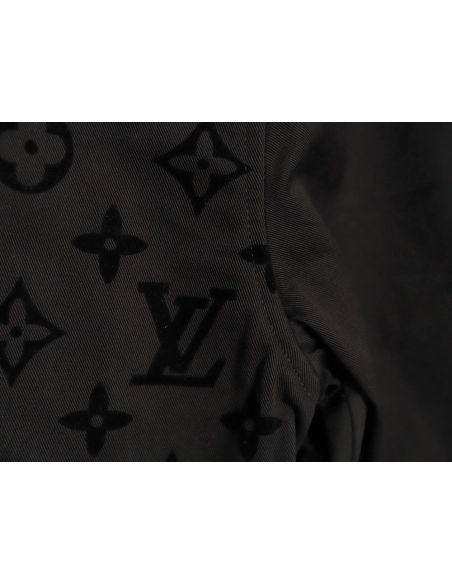 Louis Vuitton paneled black flocked shirt,cheap Louis Vuitton