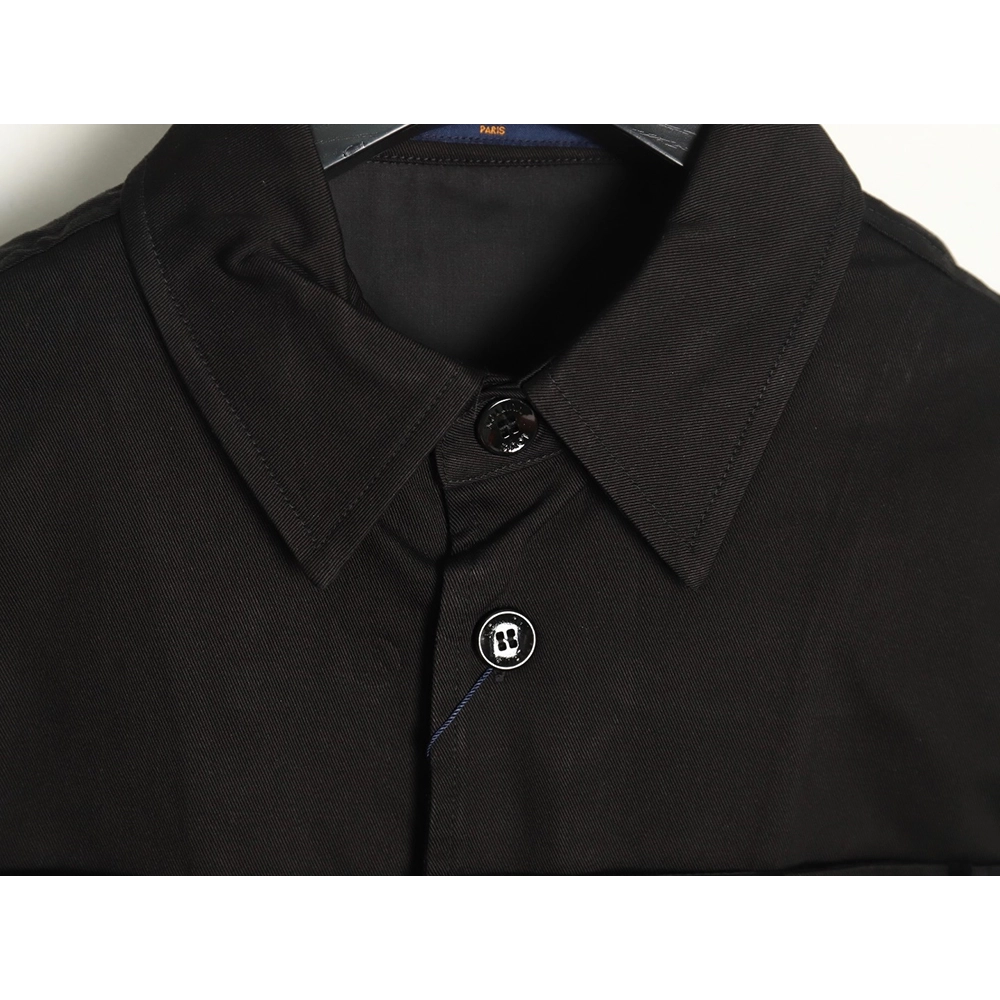 Louis Vuitton paneled black flocked shirt,cheap Louis Vuitton