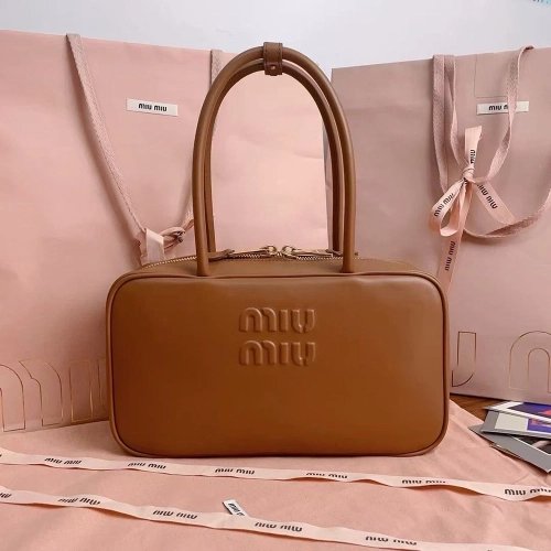 Miu Miu Beau leather tophandle bags 5BB172 17X30X8.5cm,cheap Miu Miu Bags