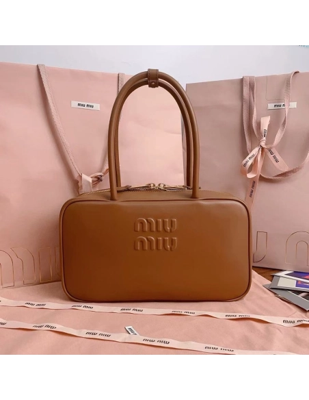 Miu Miu Beau leather tophandle bags 5BB172 17X30X8.5cm,cheap Miu Miu Bags