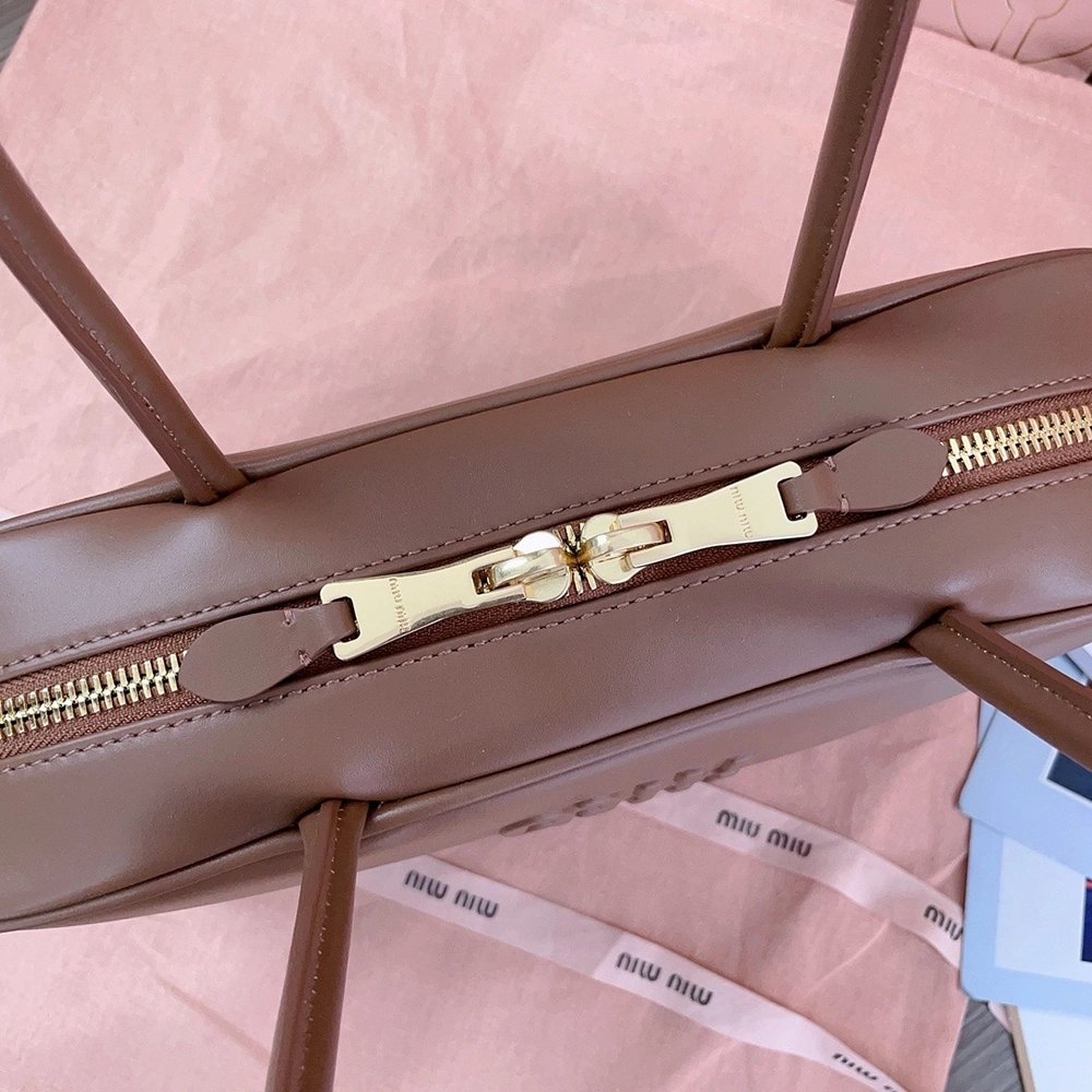 Miu Miu Beau leather tophandle bags 5BB172 17X30X8.5cm,cheap Miu Miu Bags