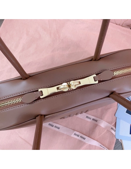 Miu Miu Beau leather tophandle bags 5BB172 17X30X8.5cm,cheap Miu Miu Bags