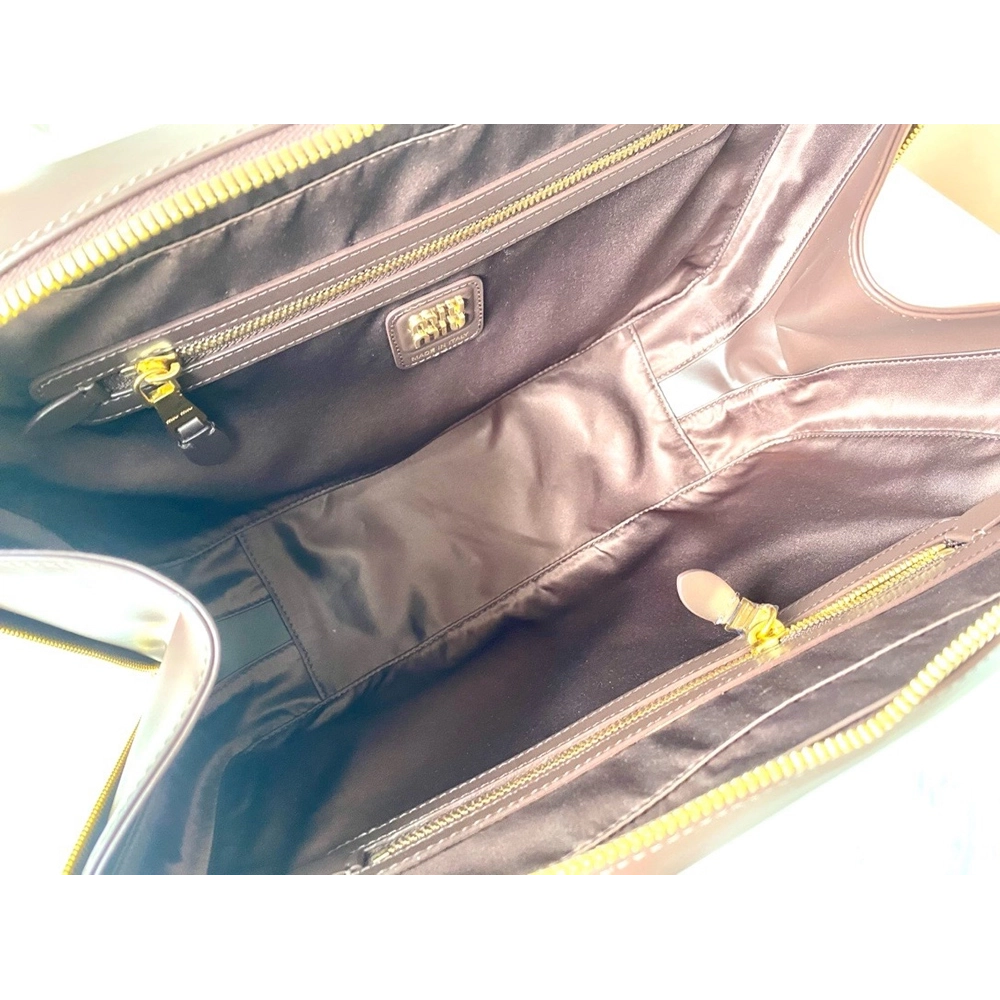 Miu Miu Leather Beau bags 5BB117 23X34X10cm,cheap Miu Miu Bags