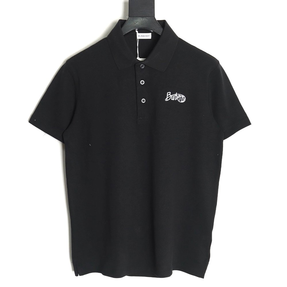 Burberry cursive embroidered signature short-sleeved polo shirt TSK1,Burberry