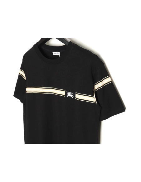 Burberry striped print embroidered horse short sleeves TSK1,Burberry