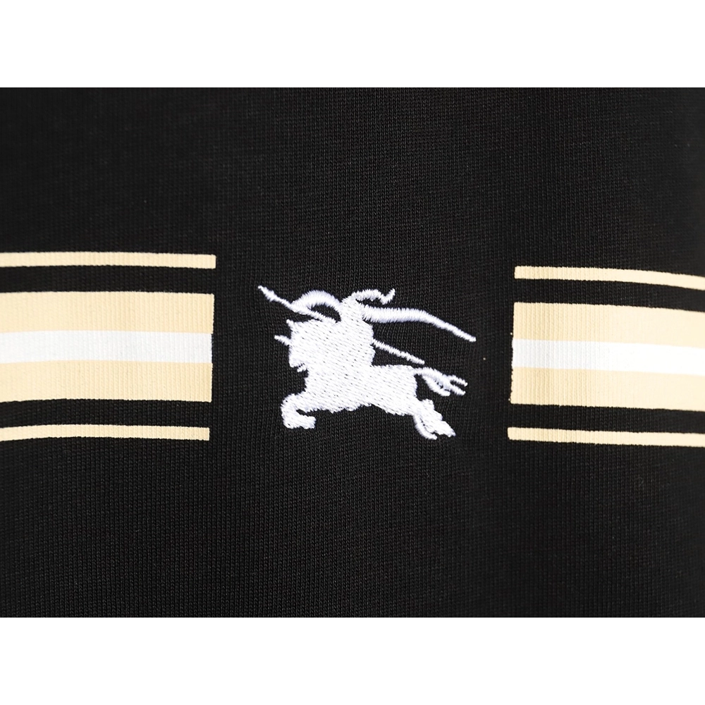 Burberry striped print embroidered horse short sleeves TSK1,Burberry