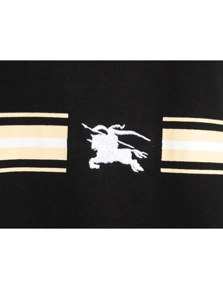 Burberry striped print embroidered horse short sleeves TSK1,Burberry
