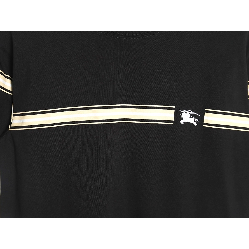 Burberry striped print embroidered horse short sleeves TSK1,Burberry