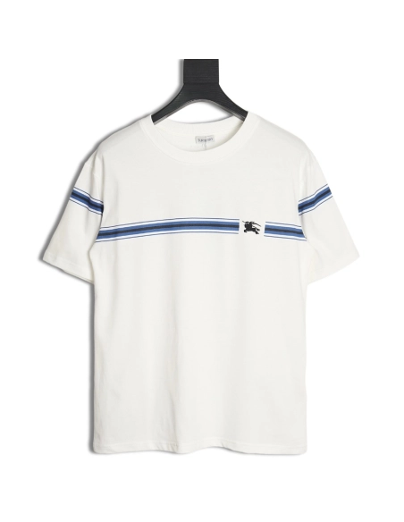 Burberry striped print embroidered horse short sleeves,Burberry