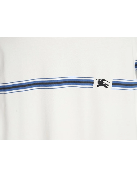 Burberry striped print embroidered horse short sleeves,Burberry