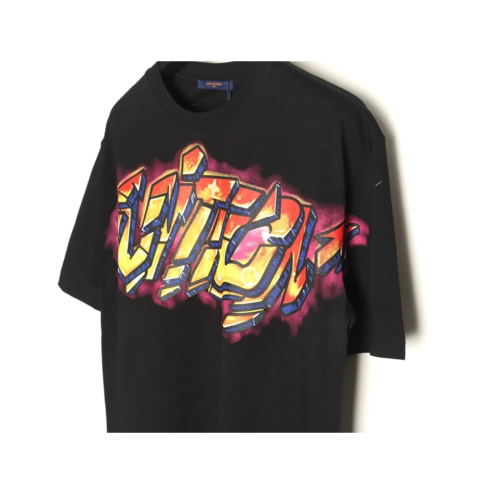 Louis Vuitton flame lettering print short sleeves TSK1,Louis Vuitton