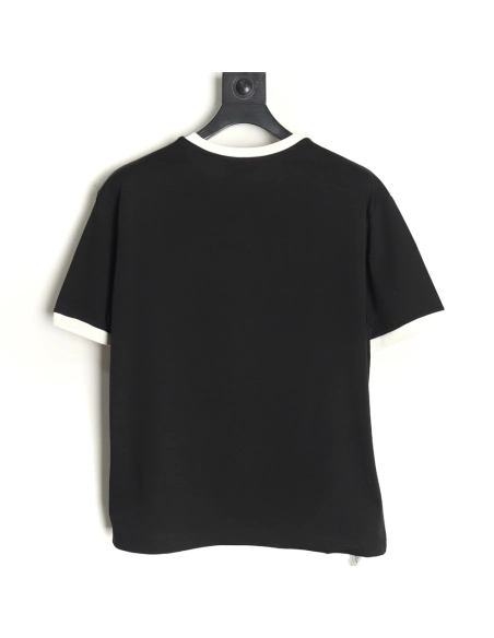 Miu Miu Contrast Collar Embroidered Logo Short Sleeve T-Shirt TSK1,Miu Miu