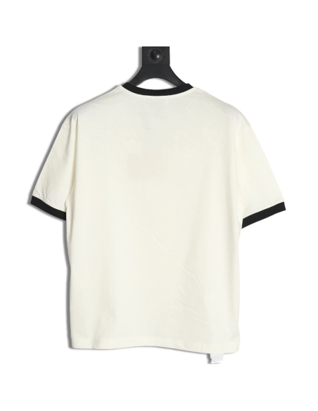 Miu Miu Contrast Collar Embroidered Logo Short Sleeve T-Shirt,Miu Miu