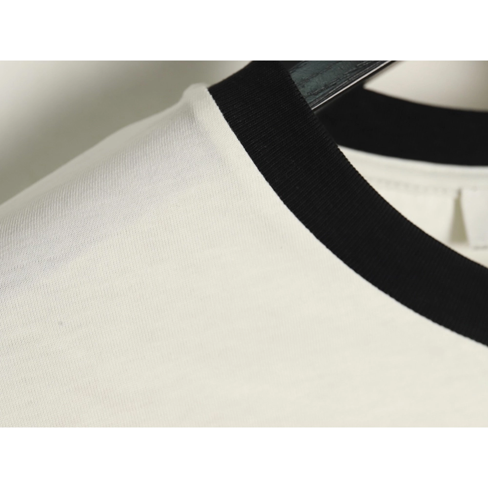 Miu Miu Contrast Collar Embroidered Logo Short Sleeve T-Shirt,Miu Miu