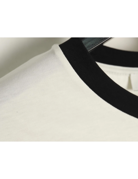 Miu Miu Contrast Collar Embroidered Logo Short Sleeve T-Shirt,Miu Miu