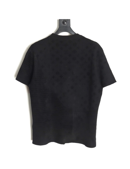 Louis Vuitton jacquard patchwork knitted short-sleeved T-shirt,Louis Vuitton