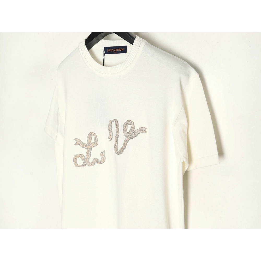 Louis Vuitton rope embroidery knitted short-sleeved T-shirt,Louis Vuitton