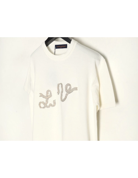 Louis Vuitton rope embroidery knitted short-sleeved T-shirt,Louis Vuitton