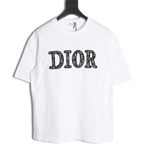 Dior presbyopia embroidered letter short sleeves,Dior