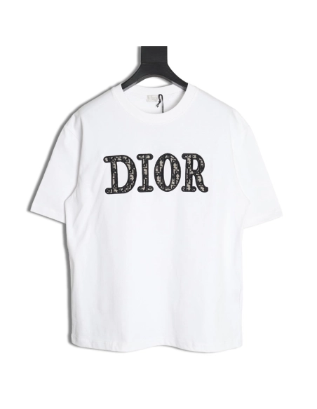Dior presbyopia embroidered letter short sleeves,Dior