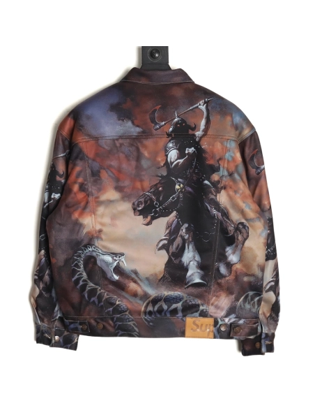 Supreme &amp; Frank Frazetta denim thick jacket,Supreme