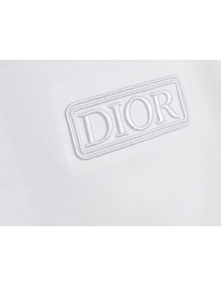 Dior chest embroidered lettering short sleeve T-shirt,Dior