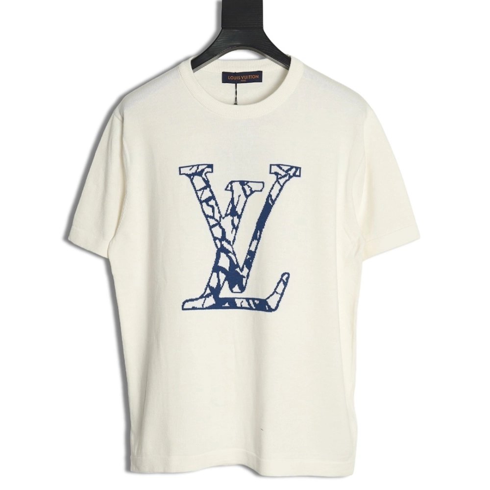Louis Vuitton jacquard logo knitted short sleeves,Louis Vuitton