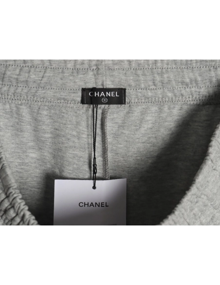 Chanel classic embroidered double C wide-leg trousers,Chanel