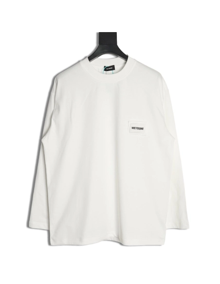 We11 Done Logo Embroidered Simple Long Sleeve T-Shirt,We11done