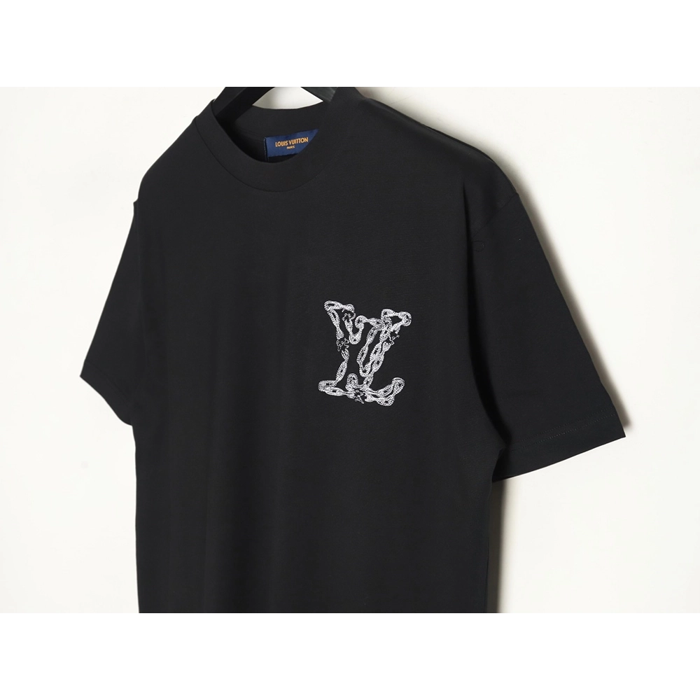 Louis Vuitton Cursive Chain Embroidered T-shirt TSK1,Louis Vuitton