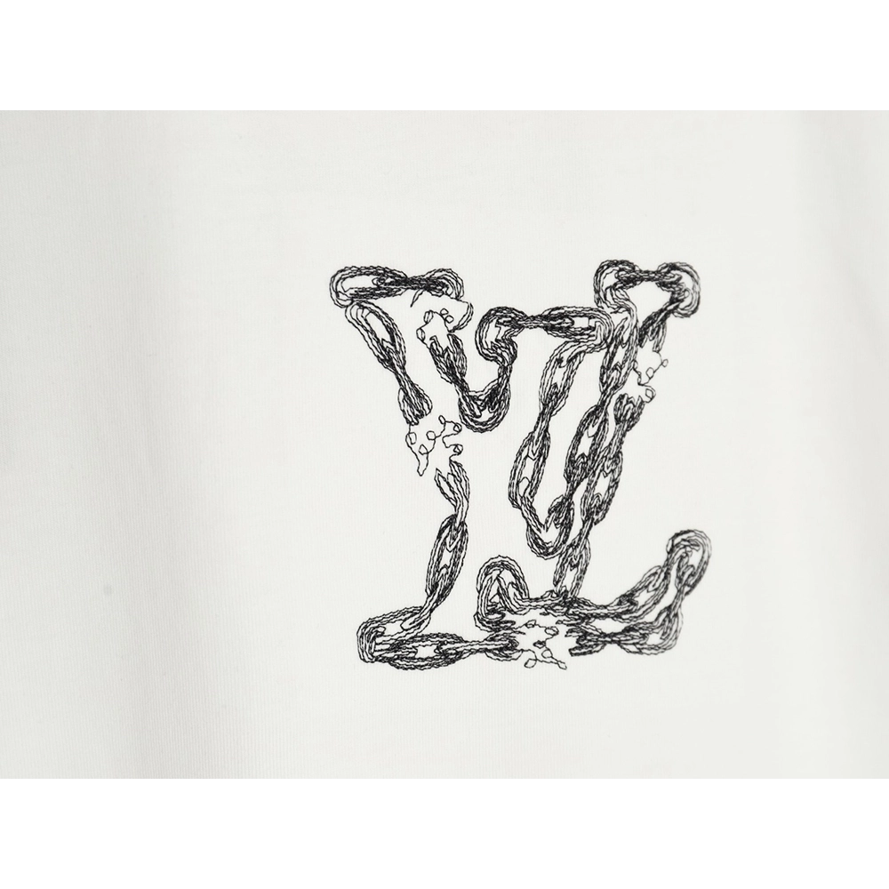 Louis Vuitton Cursive Chain Embroidered T-shirt,Louis Vuitton