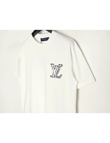 Louis Vuitton Cursive Chain Embroidered T-shirt,Louis Vuitton