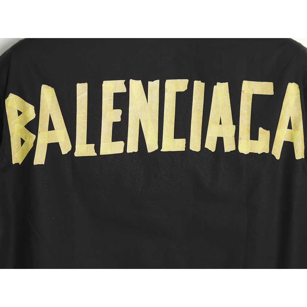 Balenciaga yellow tape print long-sleeved shirt,Balenciaga
