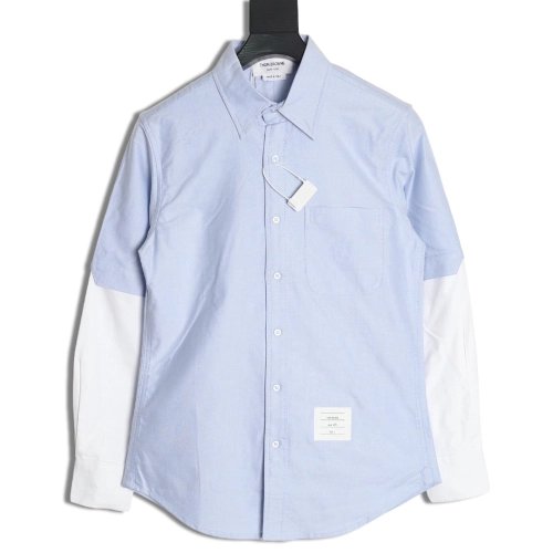 Thom Browne Double Sleeve Colorblock Long Sleeve Shirt,Thom Browne