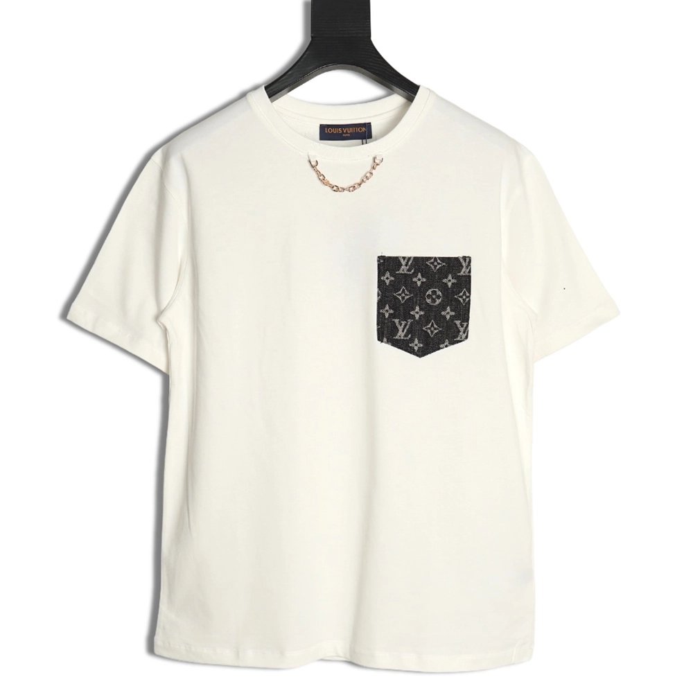 Louis Vuitton denim pocket short sleeves,Louis Vuitton
