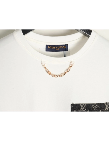 Louis Vuitton denim pocket short sleeves,Louis Vuitton