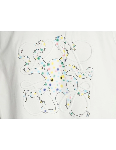 Loewe Octopus print and Anagram embroidered short-sleeved T-shirt,Loewe