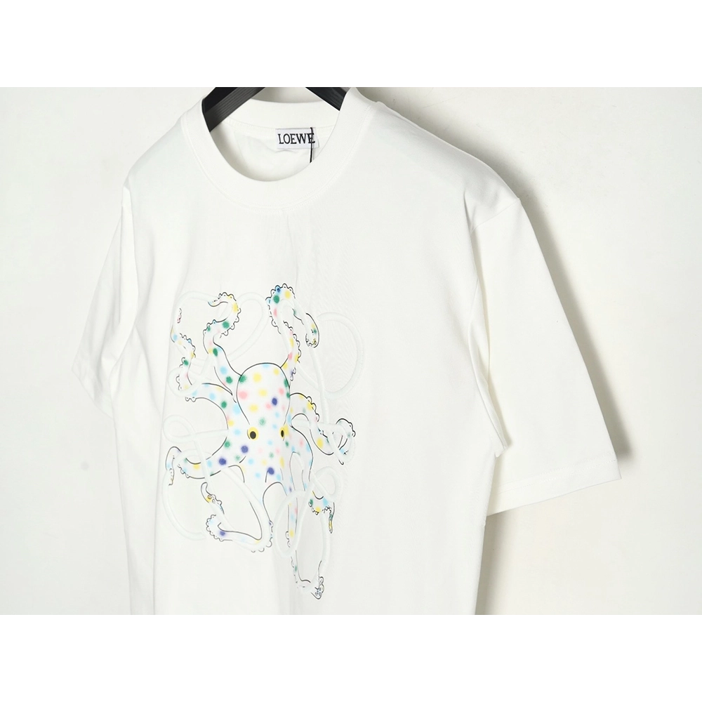 Loewe Octopus print and Anagram embroidered short-sleeved T-shirt,Loewe