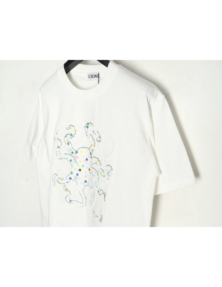 Loewe Octopus print and Anagram embroidered short-sleeved T-shirt,Loewe