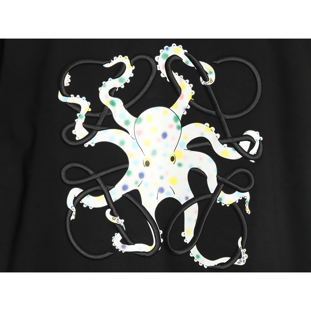 Loewe Octopus print and Anagram embroidered short-sleeved T-shirt TSK1,Loewe