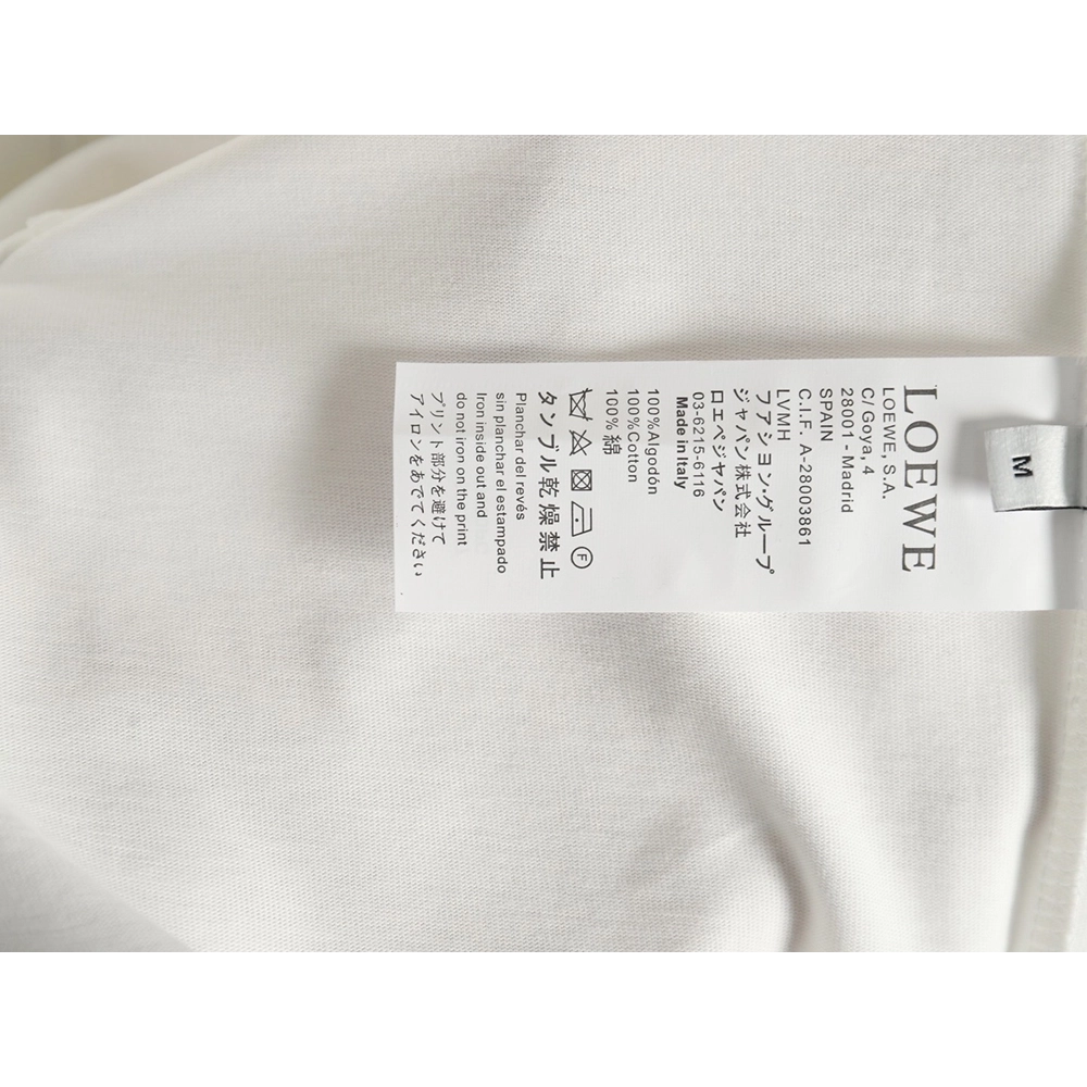 Loewe &amp; Hals Moving Castle Joint Pocket Flame Embroidered Short Sleeve T-shirt,Loewe