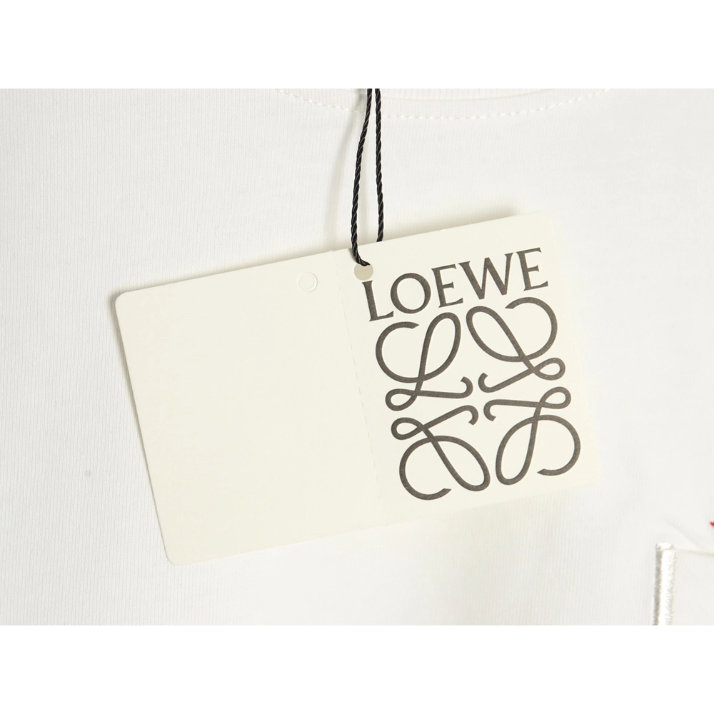 Loewe &amp; Hals Moving Castle Joint Pocket Flame Embroidered Short Sleeve T-shirt,Loewe