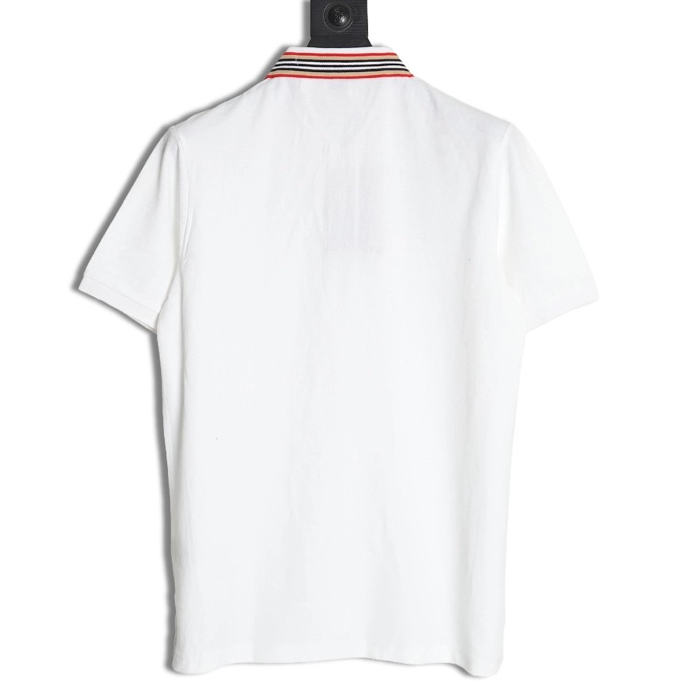 Burberry Classic Collar Stripe Logo Embroidered Short Sleeve Polo Shirt,Burberry