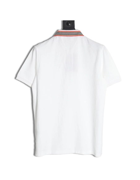 Burberry Classic Collar Stripe Logo Embroidered Short Sleeve Polo Shirt,Burberry