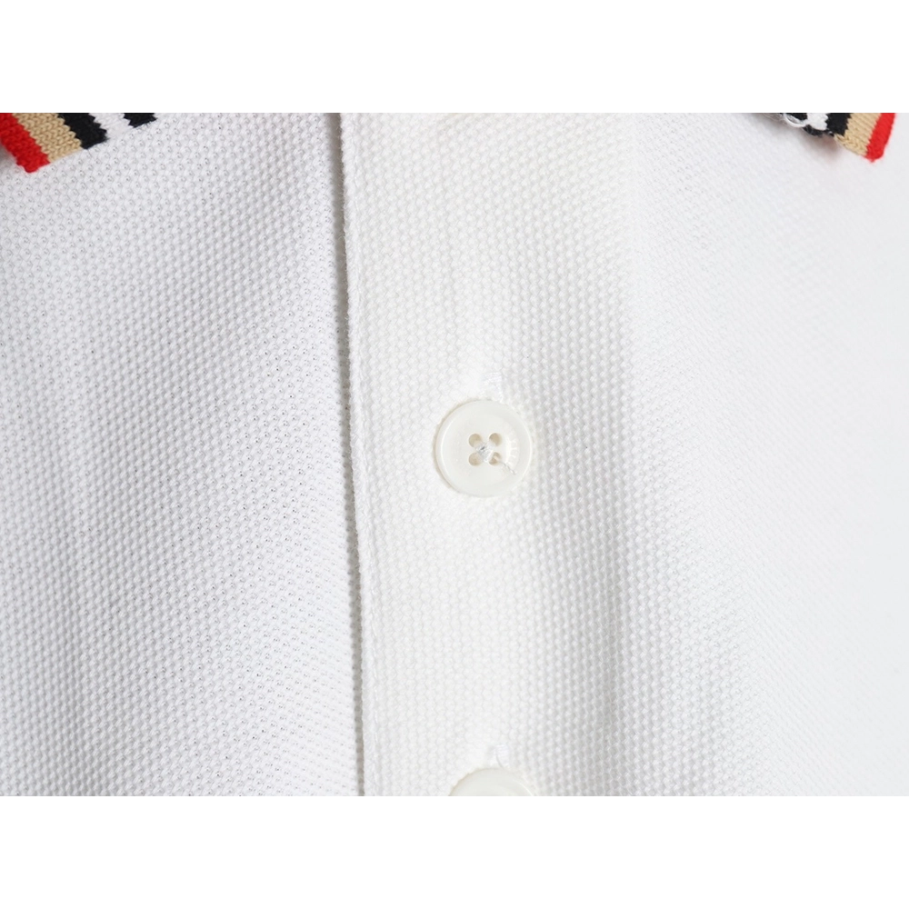 Burberry Classic Collar Stripe Logo Embroidered Short Sleeve Polo Shirt,Burberry
