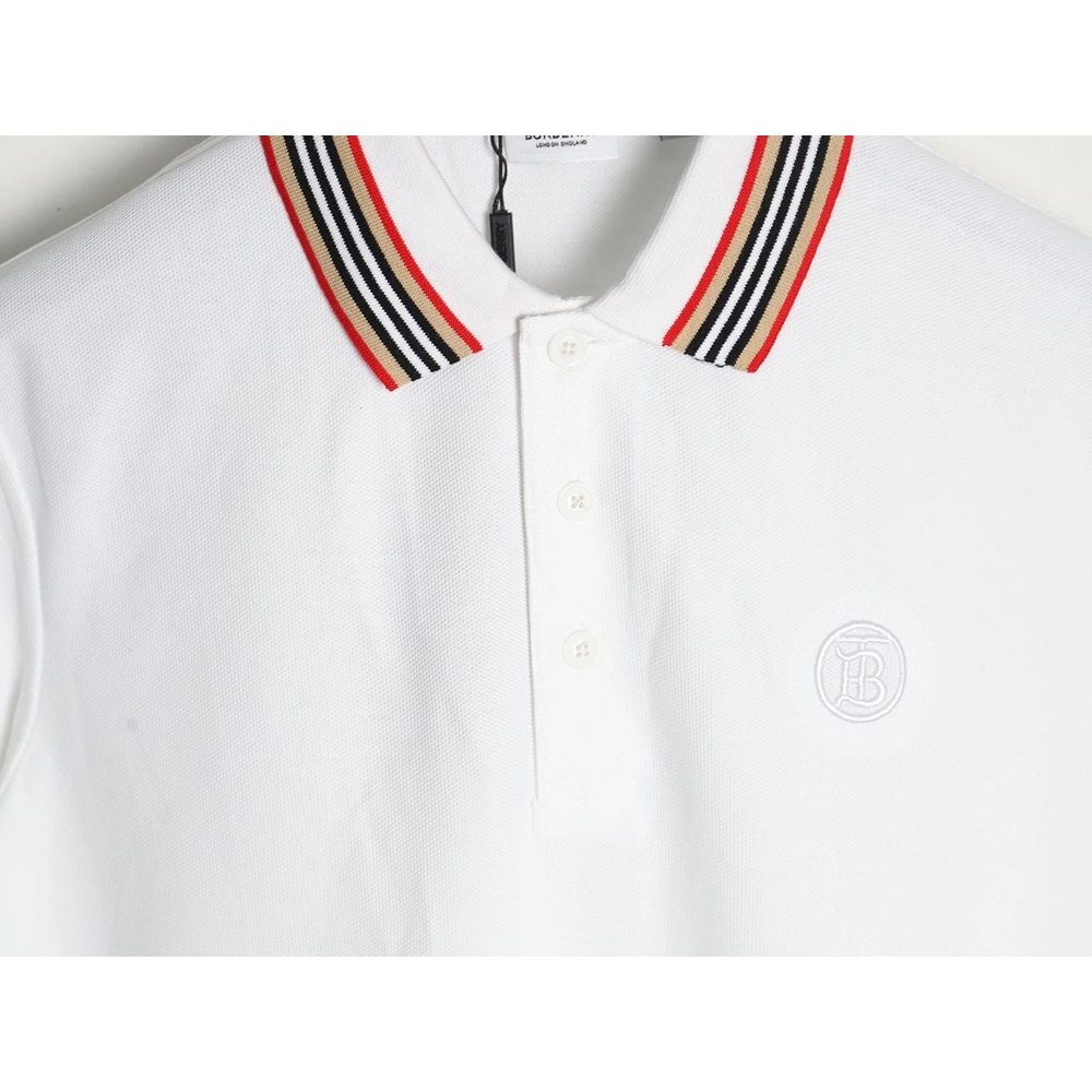 Burberry Classic Collar Stripe Logo Embroidered Short Sleeve Polo Shirt,Burberry