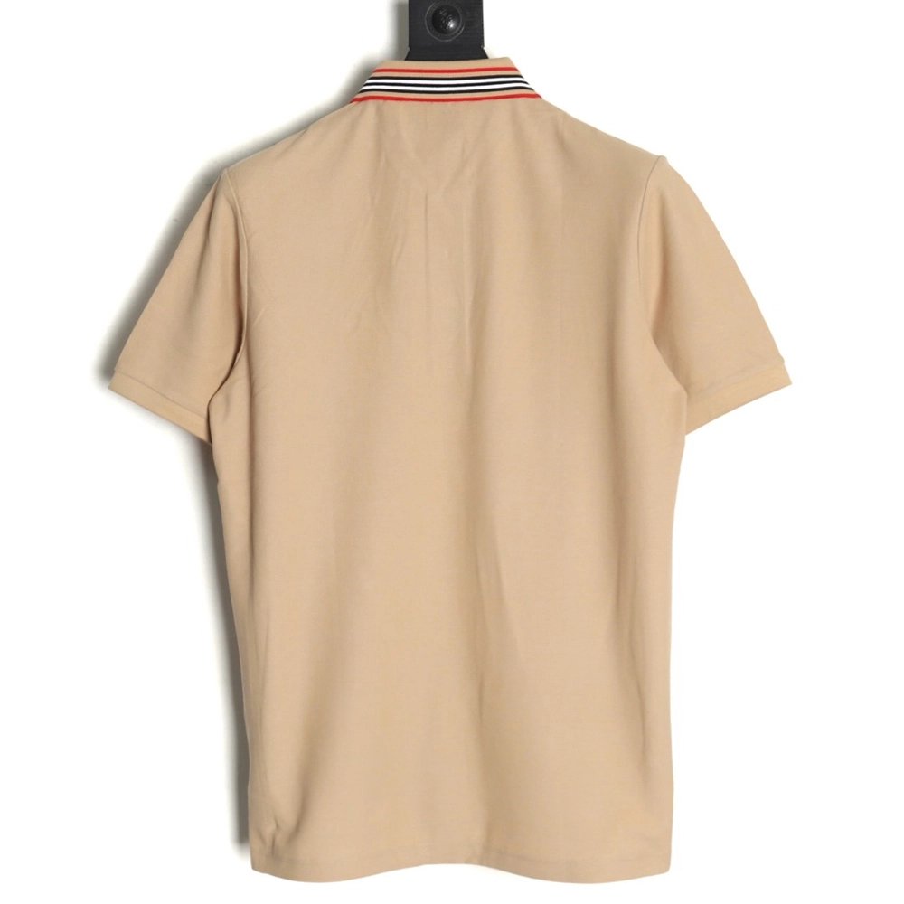 Burberry Classic Collar Stripe Logo Embroidered Short Sleeve Polo Shirt TSK1,Burberry