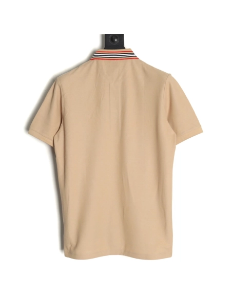 Burberry Classic Collar Stripe Logo Embroidered Short Sleeve Polo Shirt TSK1,Burberry